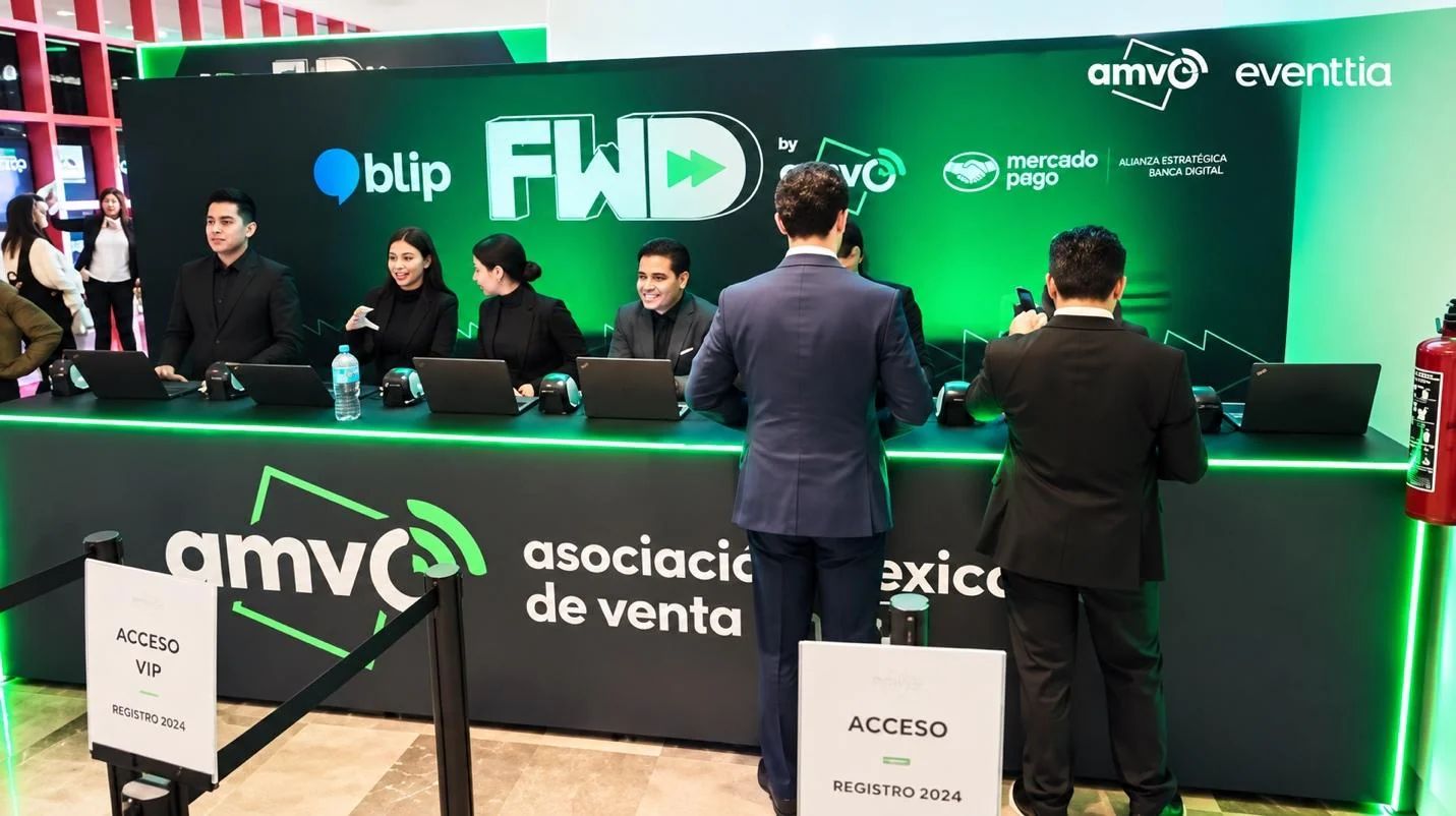 Comptoir d'accueil du congrès FORWARD de l'AMVO, propulsé par Eventtia.