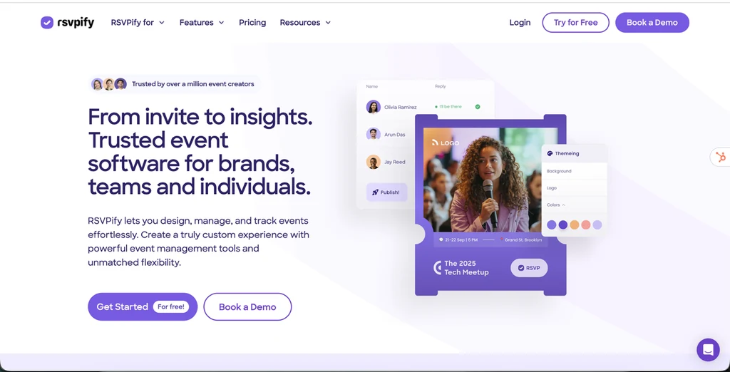 RSVPify event and RSVP software homepage
