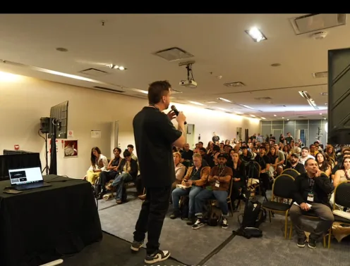 Photographers and creators attending a Sony Alpha Bootcamp event across LATAM