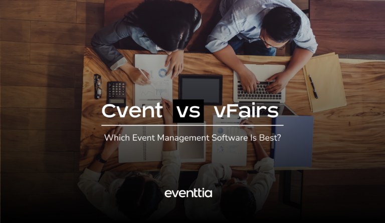 team 4 people working on cvent cfairs event management software