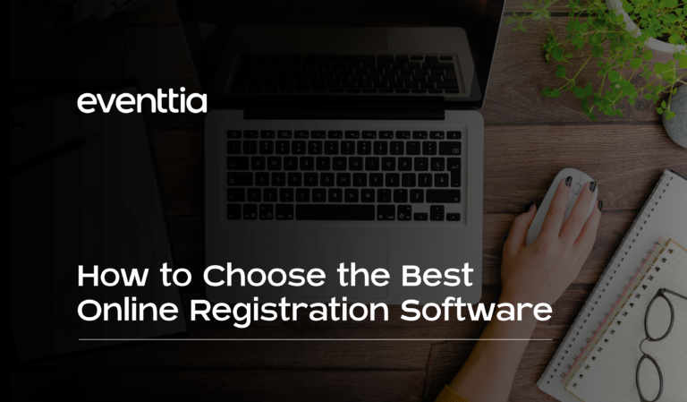 human hand laptop searching best event registration software