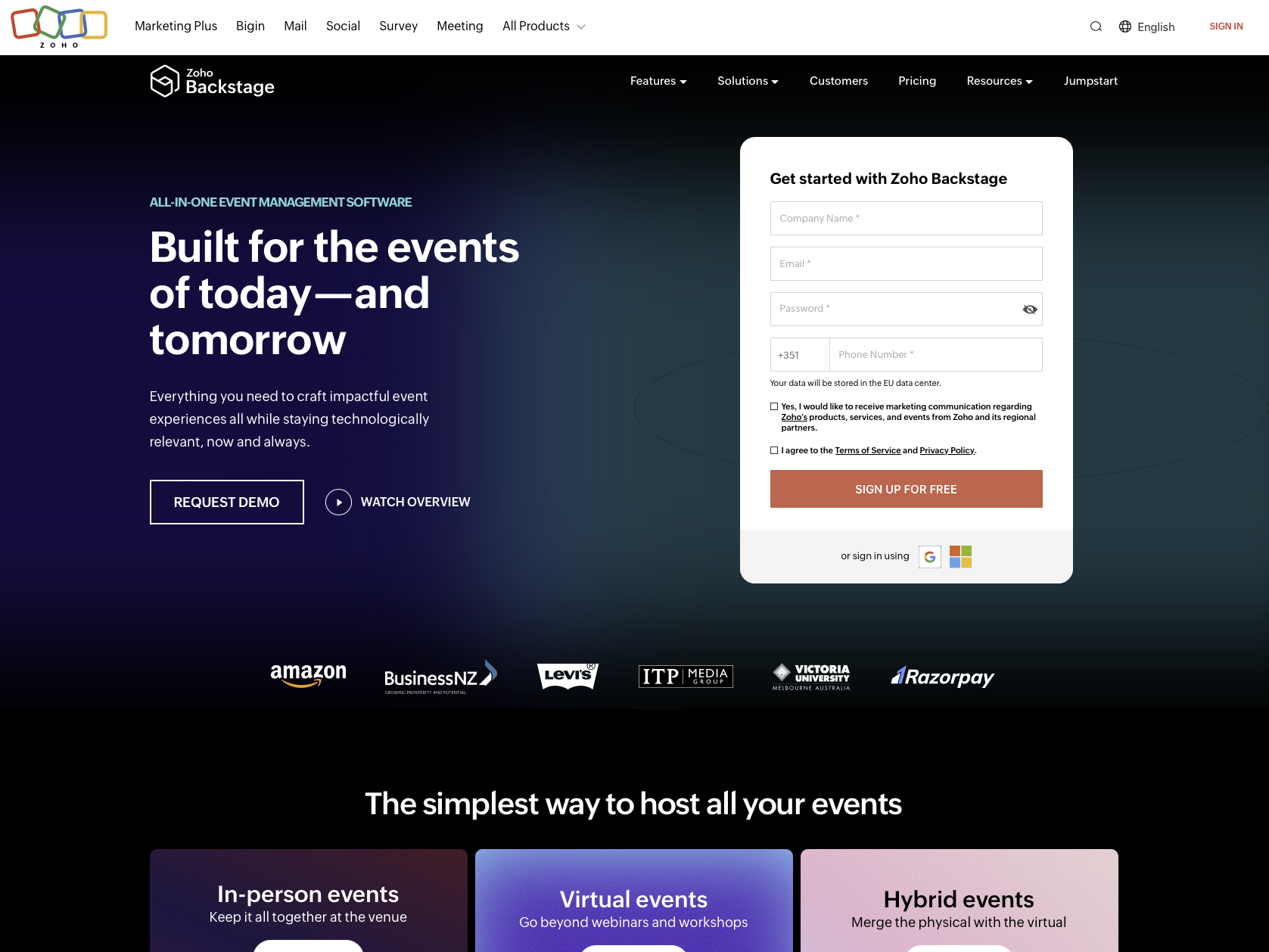 zoho backstage